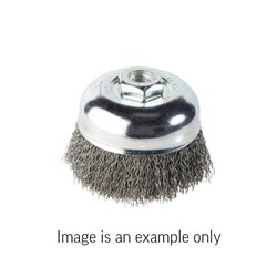Cup Brush Crimped Wire High Carbon Steel 75mm Dia M14 with M10 Adaptor 